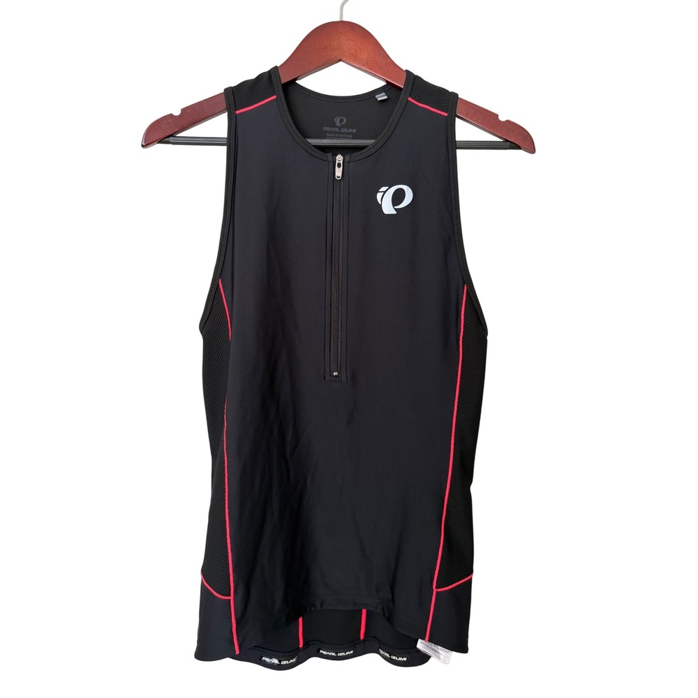 Pearl Izumi Select Pursuit Tri Tank Top Black Pink Zip Womens Medium 13121801